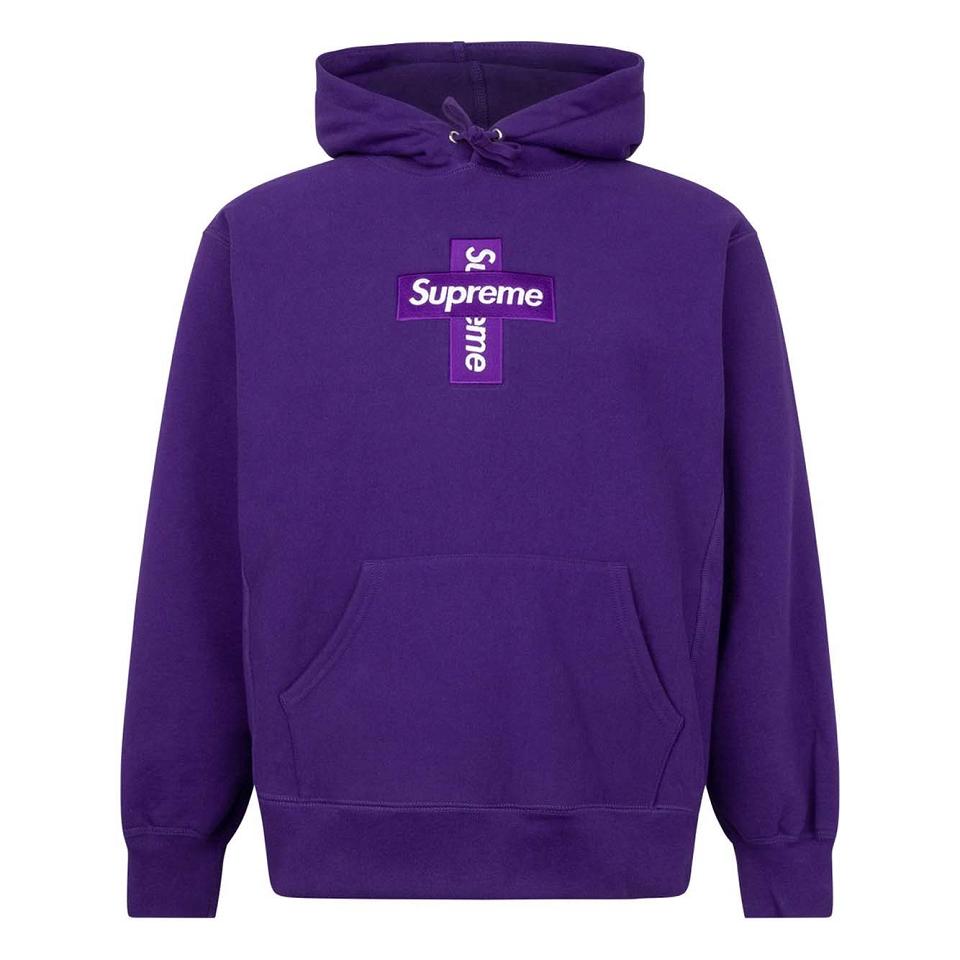 Supreme Cross Box Logo Hoodie Purple | PH485TV