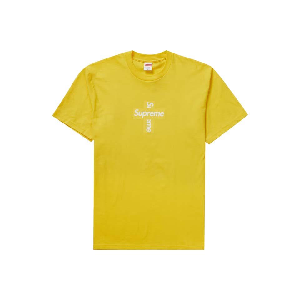 Supreme Cross Box Logo T Shirts Yellow | PH201UT