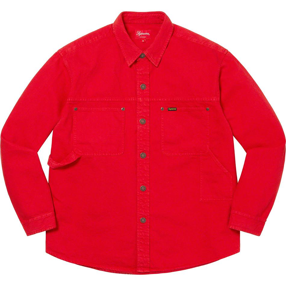 Supreme Denim Painter Shirts Red | PH388SO