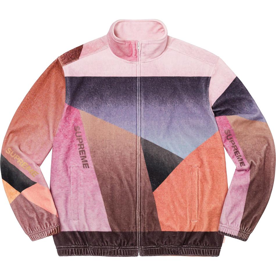 Supreme Geo Velour Track Jackets Pink | PH451VD