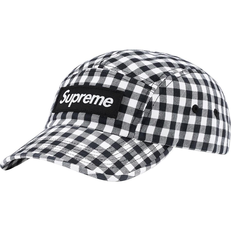 Supreme Gingham Camp Cap Hats Black | PH116MA