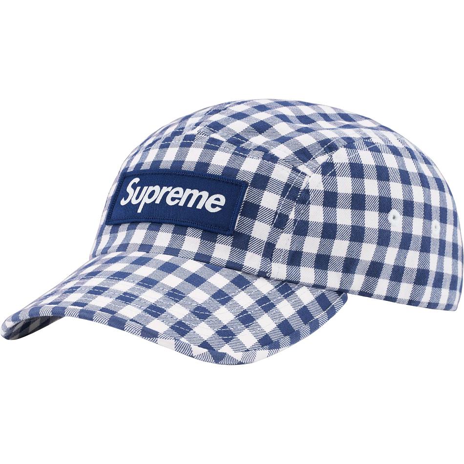 Supreme Gingham Camp Cap Hats Blue | PH115NB