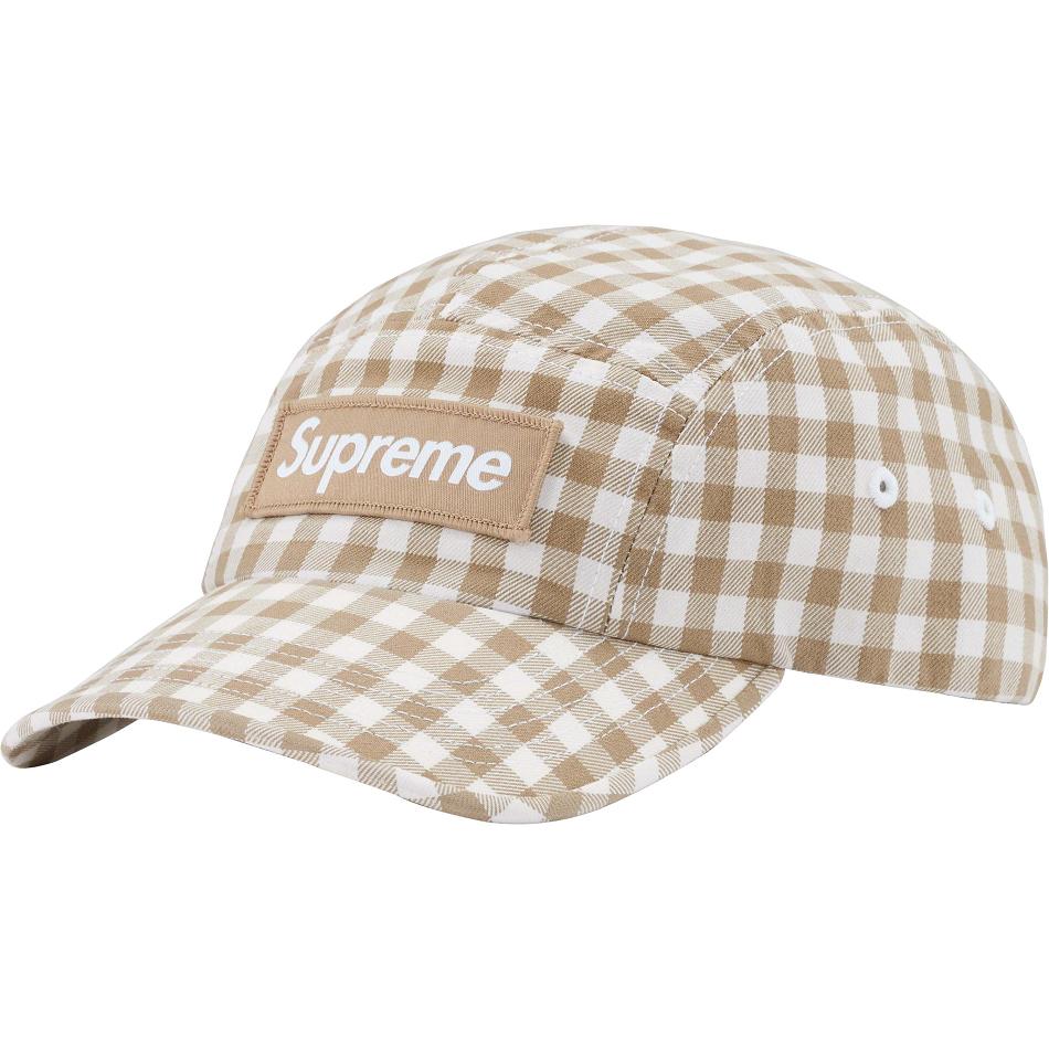 Supreme Gingham Camp Cap Hats Brown | PH117QZ