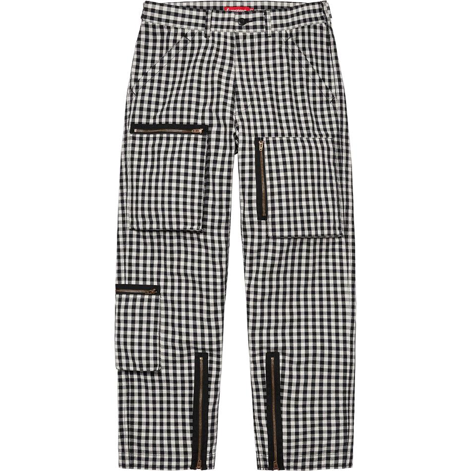 Supreme Gingham Flight Pant Pants Black | PH392HK