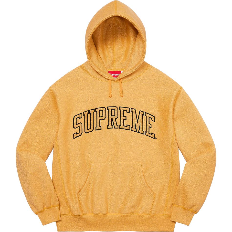 Supreme Glitter Arc Hooded Sweatshirts Gold | PH297NB