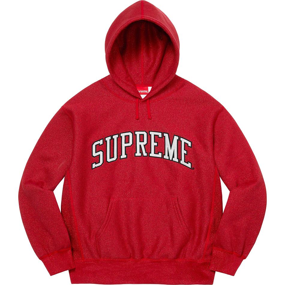 Supreme Glitter Arc Hooded Sweatshirts Red | PH296BC