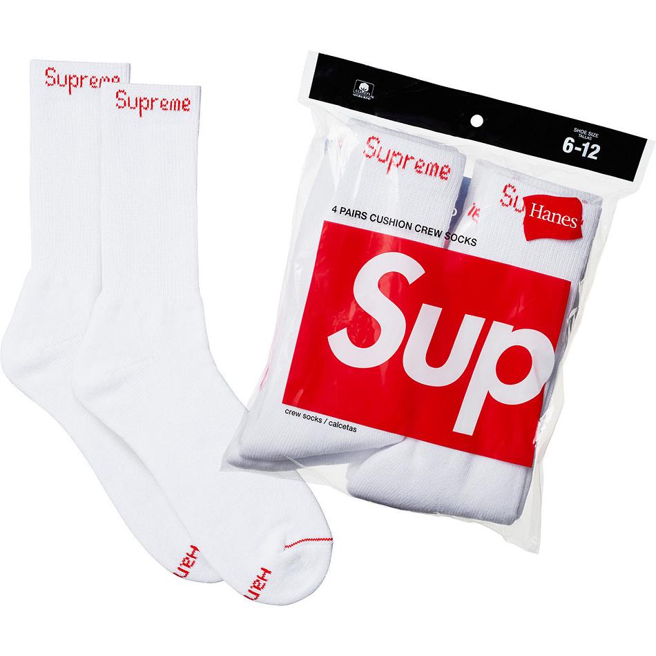 Supreme Hanes® Crew Socks (4 Pack) Socks White | PH104FM