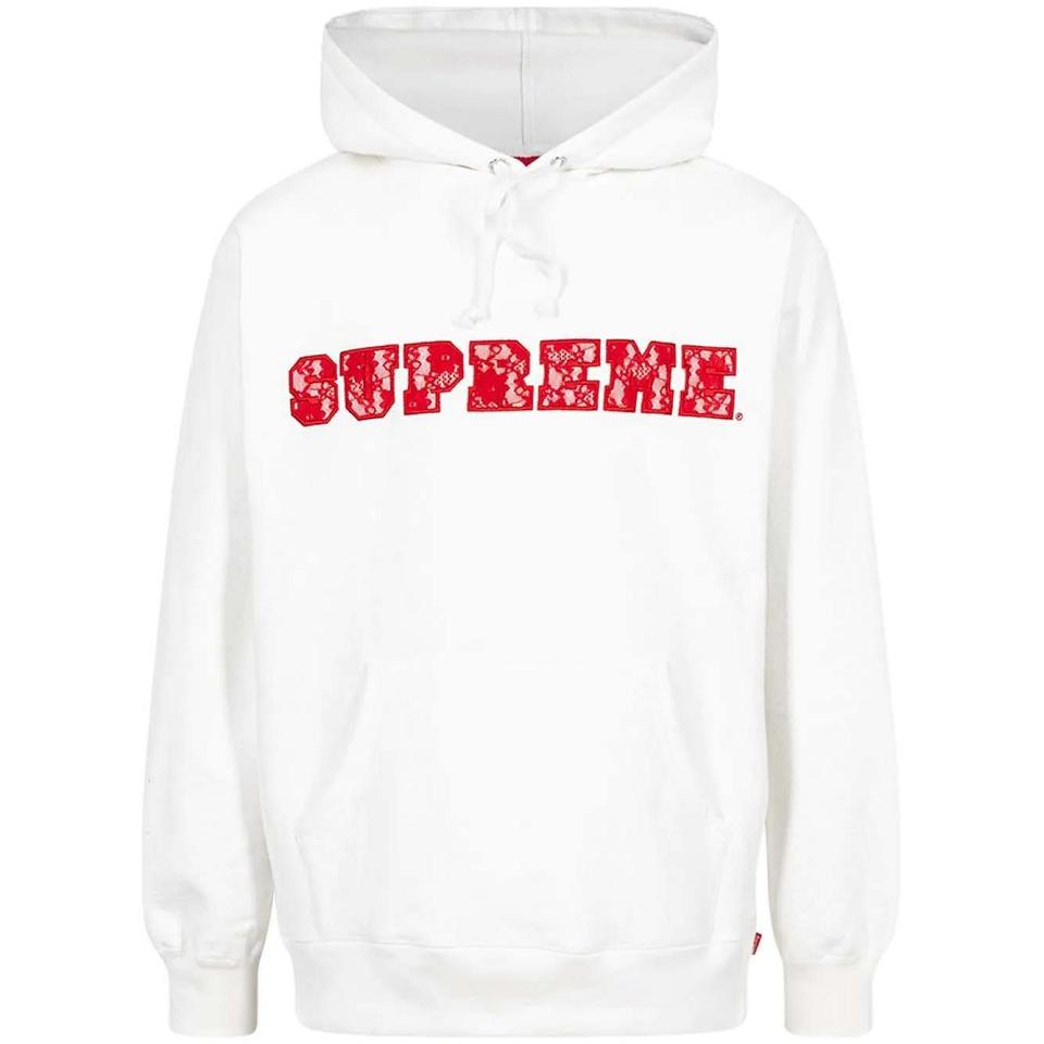 Supreme Lace Detail Logo Hoodie White | PH475XF