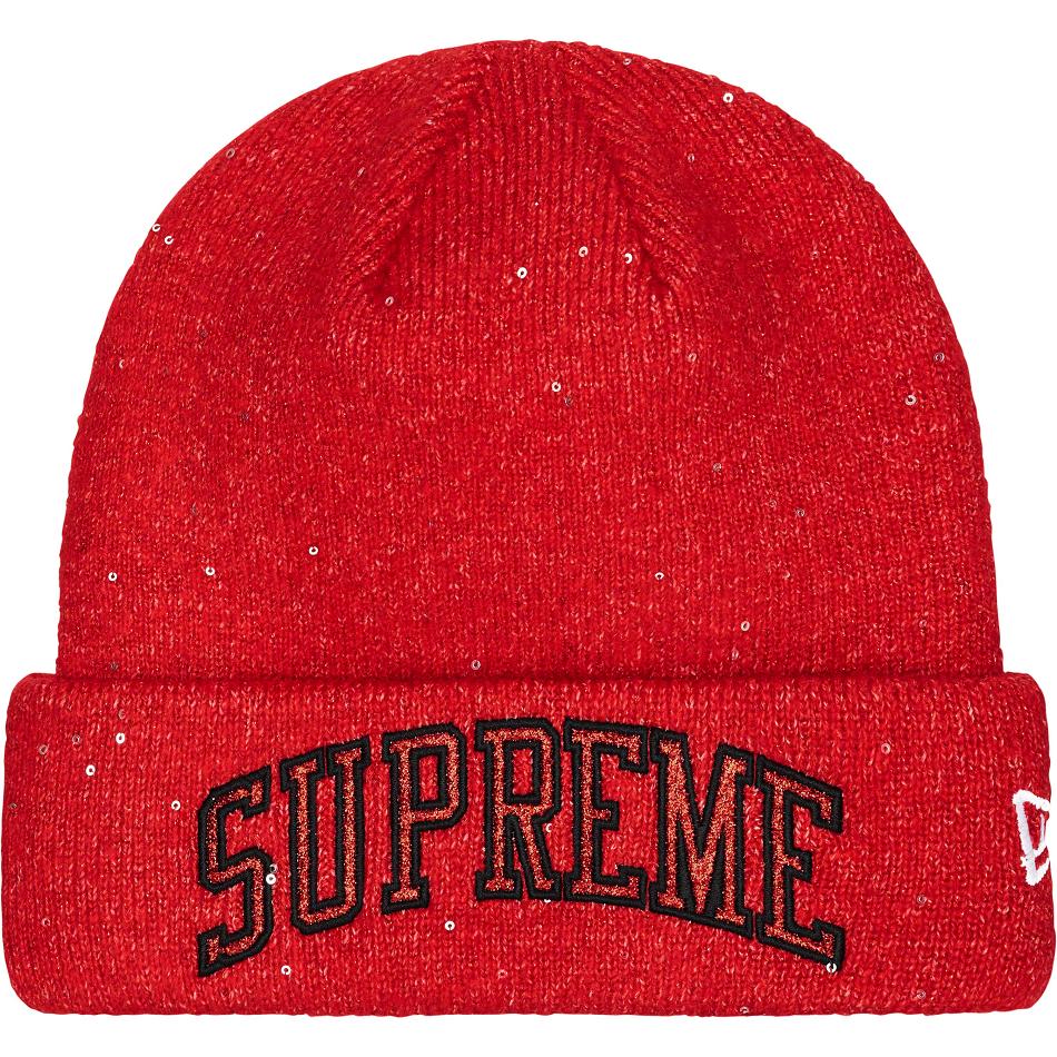 Supreme New Era® Metallic Arc Beanie Hats Red | PH144WY