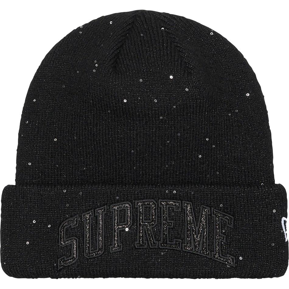 Supreme New Era® Metallic Arc Beanie Hats Black | PH146RW