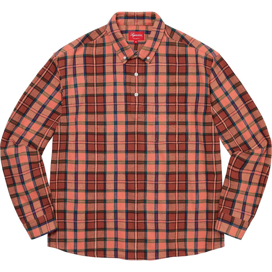 Supreme Pullover Plaid Flannel Shirts Pink | PH378WY