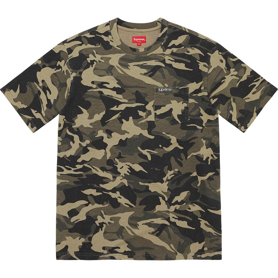 Supreme S/S Pocket Tee Sweaters Olive / Camo | PH323NB