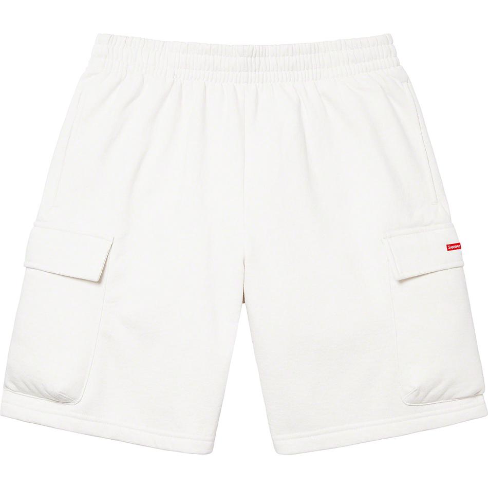 Supreme Small Box Baggy Cargo Sweat Shorts White | PH368KI