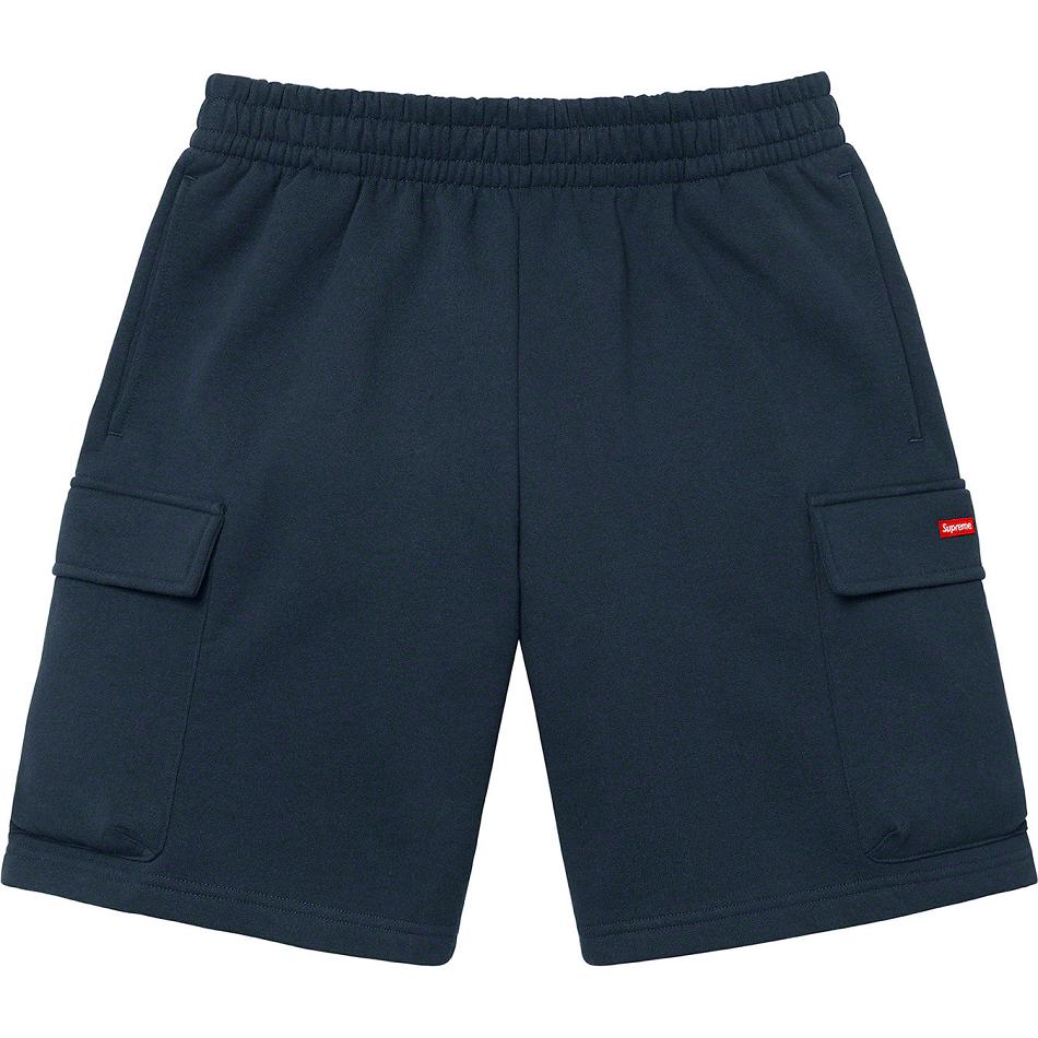 Supreme Small Box Baggy Cargo Sweat Shorts Navy | PH371XF