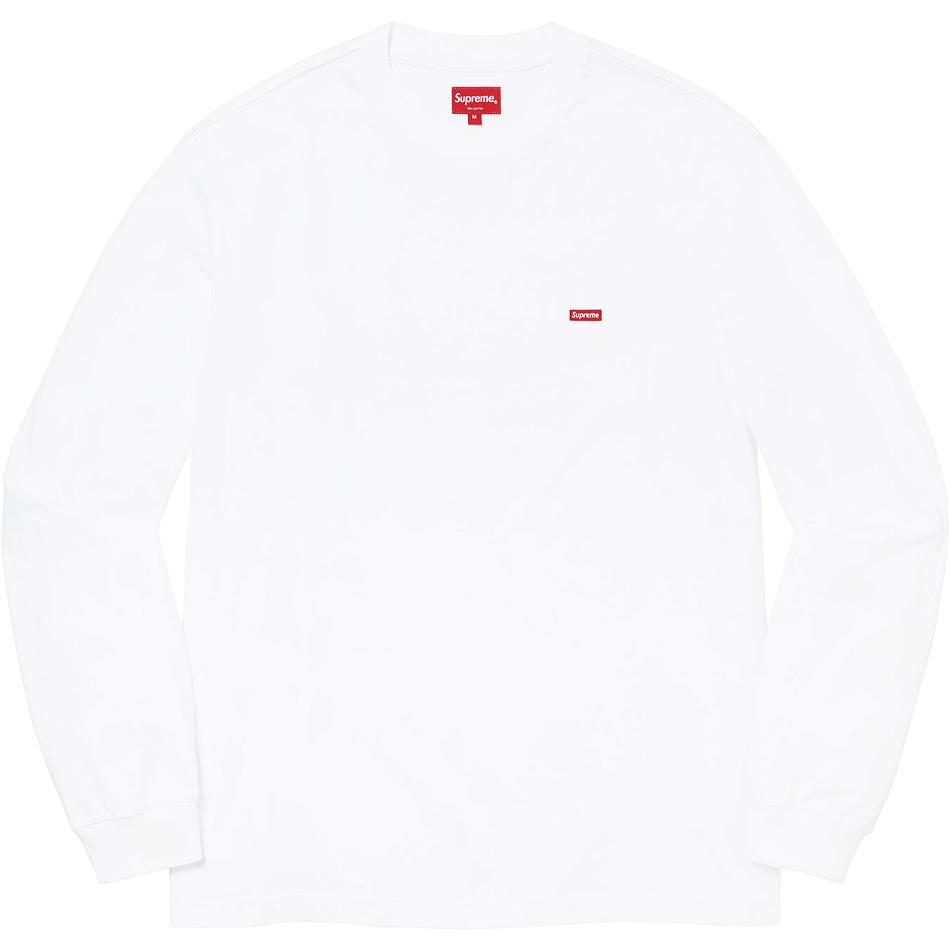 Supreme Small Box L/S Tee Sweaters White | PH347VD