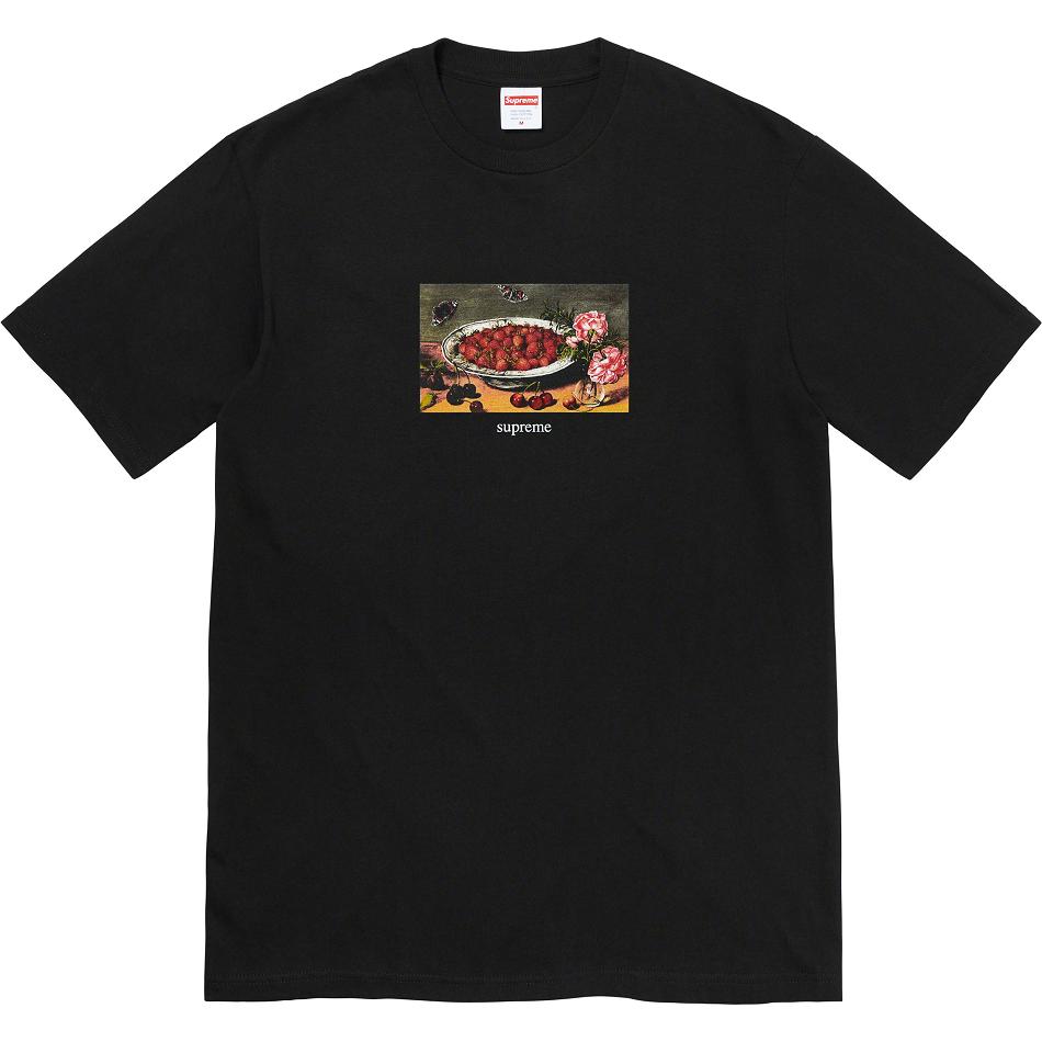 Supreme Strawberries Tee T Shirts Black | PH248WY