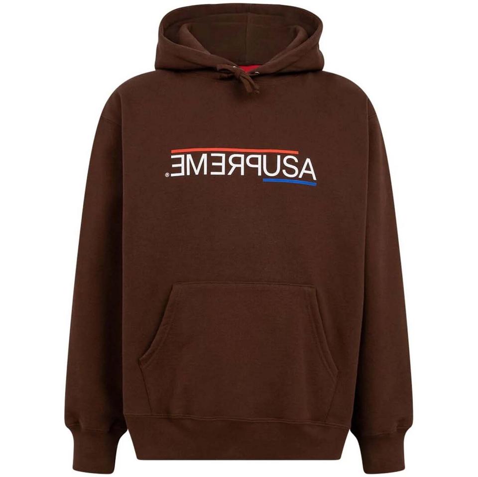 Supreme USA Hoodie Brown | PH462IS