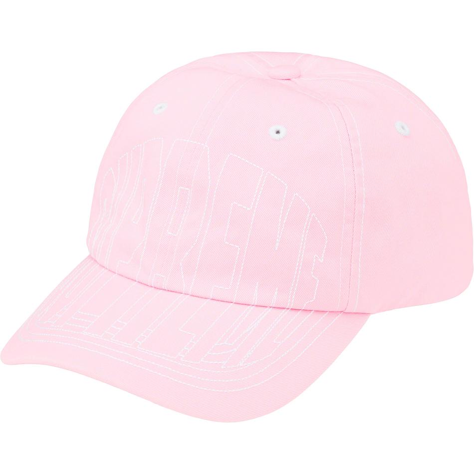 Supreme Visor Stitch 6-Panel Hats Pink | PH125OR