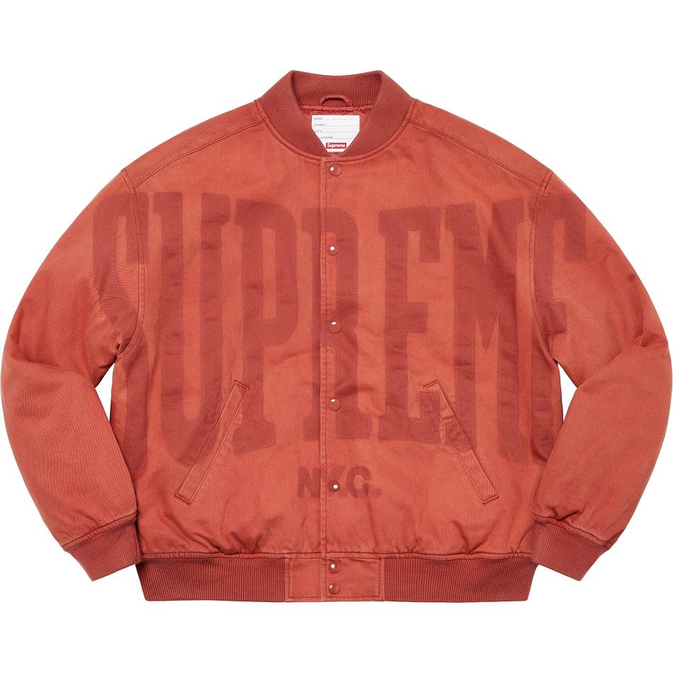 Supreme Washed Knockout Denim Varsity Jackets Red | PH438PQ