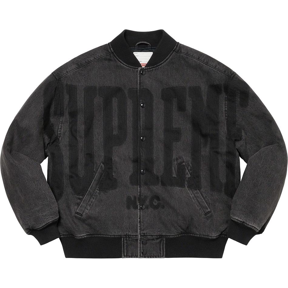 Supreme Washed Knockout Denim Varsity Jackets Black | PH439AP