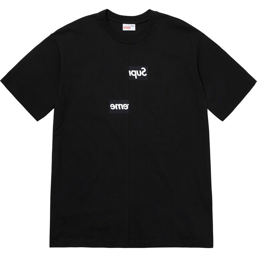 Supreme x CDG Split Box Logo T Shirts Black | PH194MA