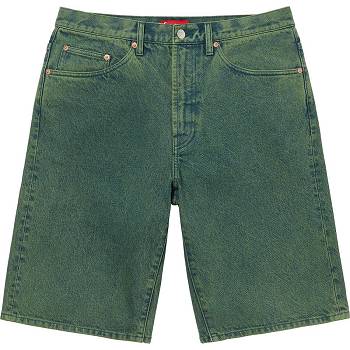 Supreme Baggy Denim Shorts Green | PH358IS