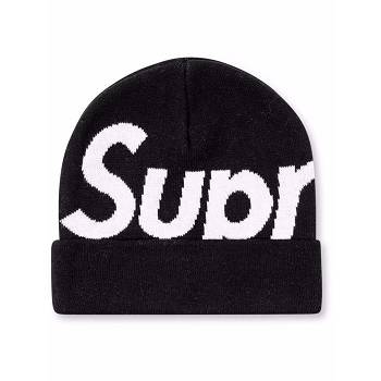 Supreme Big Logo Beanie Hats Black | PH111XF