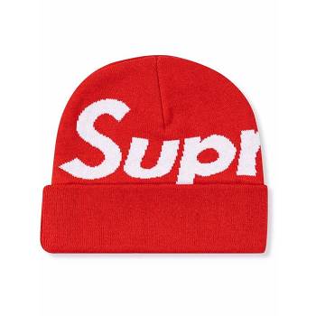 Supreme Big Logo Beanie Hats Red | PH113VD