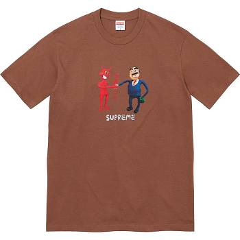 Supreme Business Tee T Shirts Brown | PH215XF