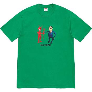 Supreme Business Tee T Shirts Green | PH214ZG