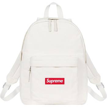 Supreme Canvas Backpack Bags White | PH165VD