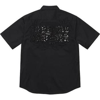 Supreme Croc Patch S/S Work Shirts Black | PH387AP