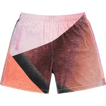 Supreme Geo Velour Shorts Pink | PH364FM