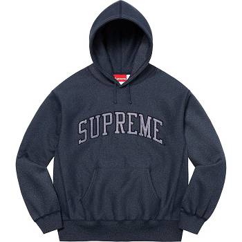 Supreme Glitter Arc Hooded Sweatshirts Navy | PH295VD