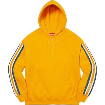 Supreme Half Zip Hooded Sweatshirts Gold | PH294CE