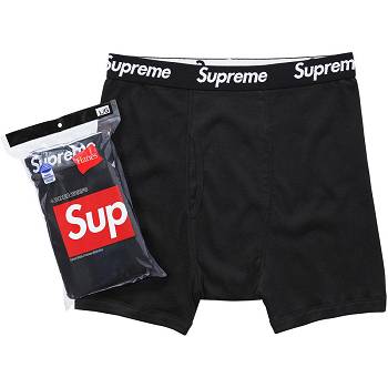 Supreme Hanes® Boxer Briefs (4 Pack) Underwear Black | PH102SO