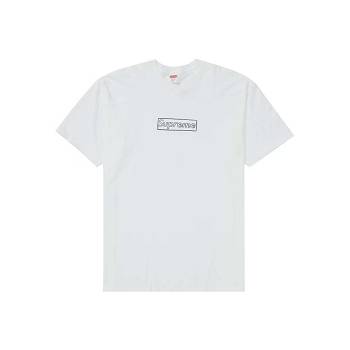 Supreme Kaws Chalk Logo T Shirts White | PH197EX