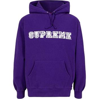 Supreme Lace Detail Logo Hoodie Purple | PH476CE