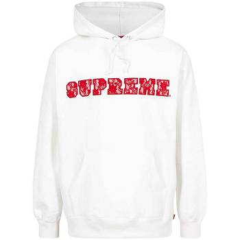 Supreme Lace Detail Logo Hoodie White | PH475XF