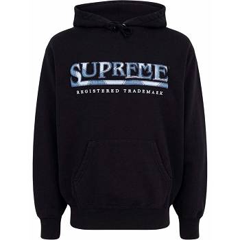 Supreme Logo Embroide Hoodie Black | PH473LH