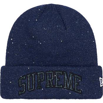 Supreme New Era® Metallic Arc Beanie Hats Navy | PH145EX