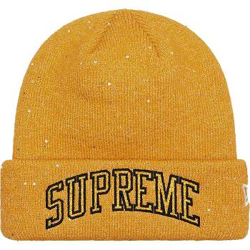 Supreme New Era® Metallic Arc Beanie Hats Gold | PH147TV