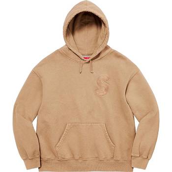 Supreme Overdyed S Logo Hooded Sweatshirts Brown | PH277TV