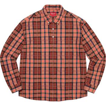 Supreme Pullover Plaid Flannel Shirts Pink | PH378WY