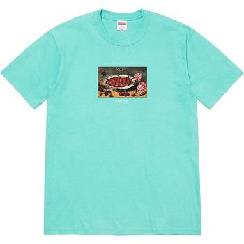 Supreme Strawberries Tee T Shirts Aqua | PH247QZ