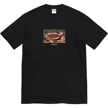 Supreme Strawberries Tee T Shirts Black | PH248WY