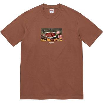 Supreme Strawberries Tee T Shirts Brown | PH251TV