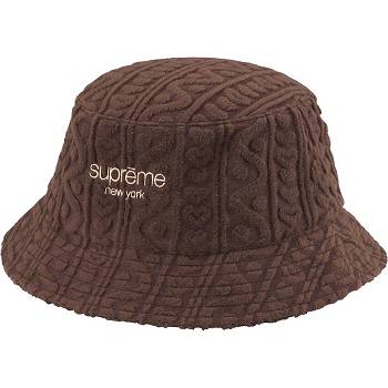 Supreme Terry Pattern Crusher Hats Brown | PH143QZ