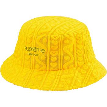 Supreme Terry Pattern Crusher Hats Yellow | PH139VD