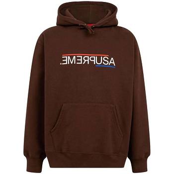 Supreme USA Hoodie Brown | PH462IS